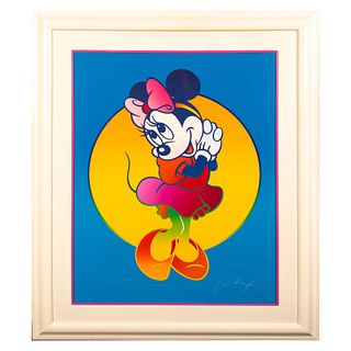 Peter Max (American, b. 1937) Color Serigraph on Paper, Minnie Mouse, Signed