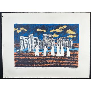 Lawrence Macaray (American) 1921 Lithograph Pagan Shrouds , signed