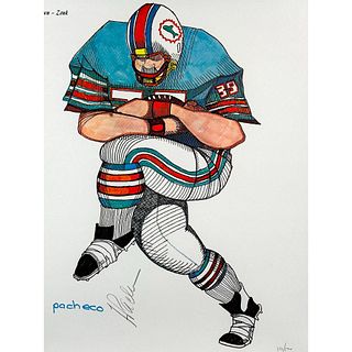 Ferdie Pacheco (1927-2017) Poster, Touchdown-Zonk, Signed
