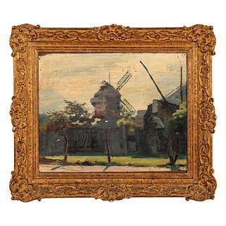 Post-Impressionist Original Oil on Canvas, Windmill
