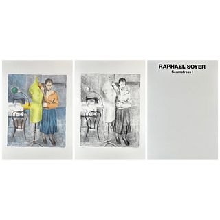 Raphael Soyer (1899 -1997), 2 Lithographs, Seamstress II Portfolio, Each lithograph is signed