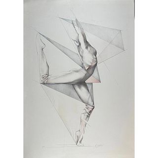 Unknown Artist Lithograph Dancer, signed