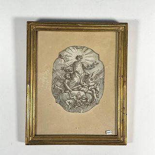 18th Century European Framed Sanguine Painting
