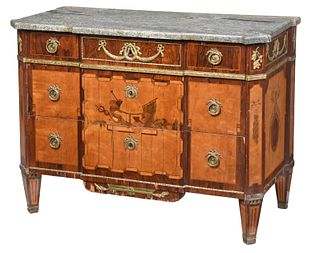 Swedish Neoclassical Bronze Mounted Rosewood and Marquetry Chest of Drawers