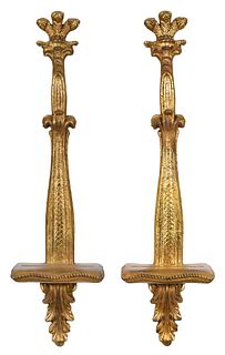 Pair of Carved Giltwood Wall Brackets