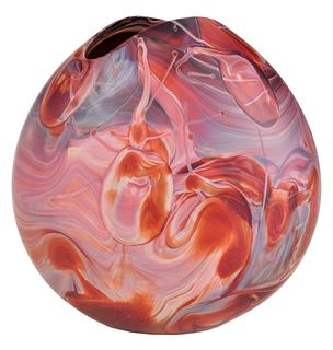 Frederick Warren Satin Silver Art Glass Vase