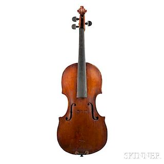 German Violin, labeled Joseph Kloz in Mitten-/wald an der Iser. An. 1788, length of back 354 mm, with case.