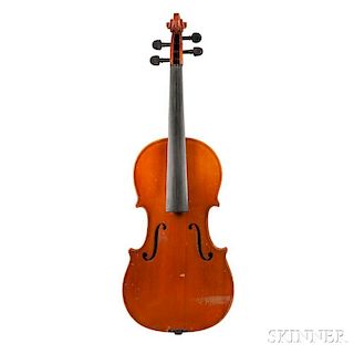 German Violin, labeled Josef Bitterer, Geigenbaumeister/Mittenwald/Made in Germany, length of back 361 mm.