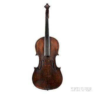 German Violin, labeled Joseph Fischer/Lautten und Geigenmacher/in Regensburg Ano 1807, length of back 361 mm.