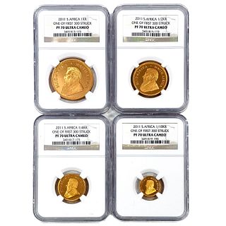 2011 Krugerrand First Strike Set 1.85oz Gold [4 Coins] NGC PR