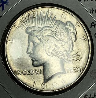 1921 Peace Silver Dollar High Relief AU55 