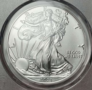 2021 American Silver Eagle PCGS MS70 First Day Of Issue