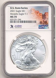 7K Metals 2021 American Silver Eagle NGC MS70 U.S. State Series