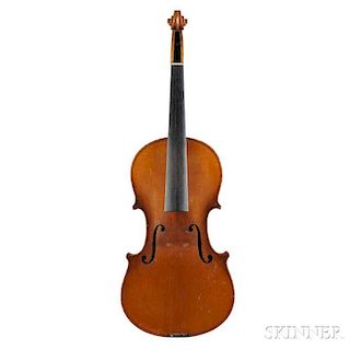 Violin, for The Rudolph Wurlitzer Co., 1905, no. 1142, labeled Emanuele Bausch/Copy of Straduarius/1905, length of back 362 m