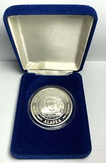 1992 Alaska Sled Dog Race "The Last Great Race On Earth" 1 ozt .999 Silver