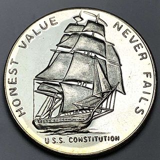 "Honest Value Never Fails" U.S.S. Constitution Trade Unit  1 ozt .999 Silver