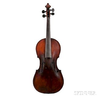 German Violin, labeled Caspar da Salo in Brescia/1567, length of back 358 mm, with case.