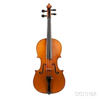German Violin, labeled Adolph Baur fecit/Stuttgart anno 1870, length of back 360 mm, with case.