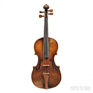 Violin, School of Valentino Siani, unlabeled, length of back 355 mm, with case.