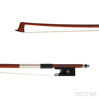 Silver-mounted Violin Bow, the octagonal stick stamped SARTORY A PARIS, weight 60.3 grams.