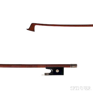 Silver-mounted Violin Bow, the round stick stamped JAS TUBBS, weight 49 grams, (without hair or grip).