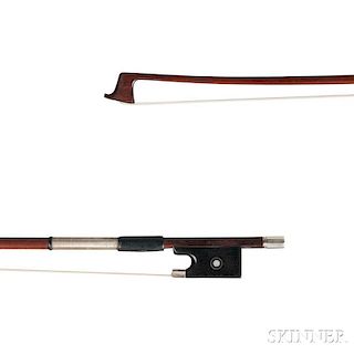 French Silver-mounted Violin Bow, Bernard Ouchard, the octagonal stick stamped VIDOUDEZ GENEVE, weight 60.2 grams.