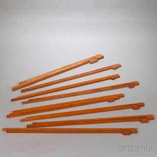 Seventeen Pernambuco Bow Blanks, the carton with bowmaker's notes, weight 8.2 lbs.Provenance: The estate of Randy L. Steenbur