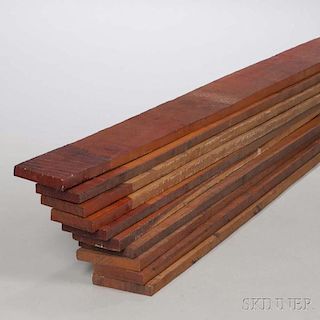 Ten Pernambuco Boards, of varying dimensions, approximate lg. 40 in., weight 20 lbs.Provenance: The estate of Randy L. Steenb