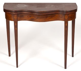 AMERICAN FEDERAL-STYLE INLAID MAHOGANY CARD TABLE