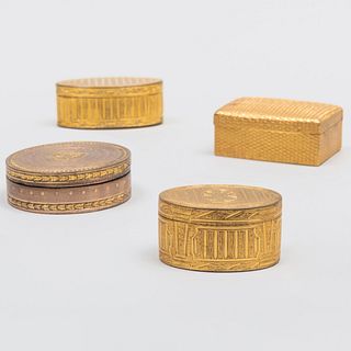 Group of Gilt-Metal Snuff Boxes