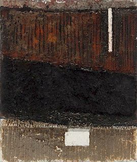 Enrico Donati, (Italian, 1909-2008), White Line and Rectangle (Moonscape Series), 1954