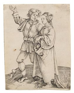* Albrecht Durer, (German, 1471-1528), The Peasant and His Wife, c. 1497