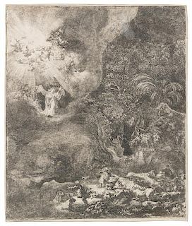 Rembrandt van Rijn, (Dutch, 1606-1669), The Angel appearing to the Shepherds, 1634