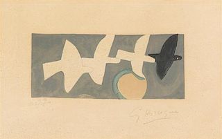 After Georges Braque, (French, 1882-1963), Quatre oiseaux, c. 1950s