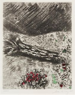 Marc Chagall, (French/Russian, 1887-1985), Le chene et le roseau (pl. 12 from Les Fables de La Fontaine)