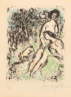 * Marc Chagall, (Russian/French, 1887-1985), Idylle aux Champs, 1972