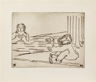 Ben-Zion, (American, 1897-1987), The Life of a Prophet, 1965 (the complete portfolio of fifteen etchings (loose) with case an