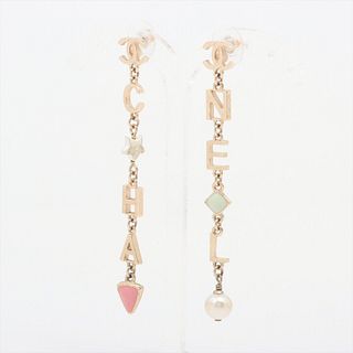 CHANEL COCO MARK GOLD PLATED FAUX PEARL EARRINGS