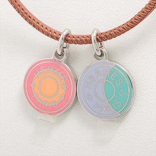 HERMES ECLIPSE NECKLACE GOLD PLATED LEATHER NECKLACE