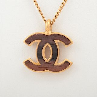CHANEL COCO MARK GOLD PLATED NECKLACE