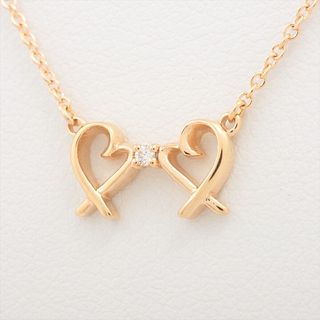 TIFFANY & CO. DOUBLE LOVING HEART DIAMOND 18K ROSE GOLD NECKLACE