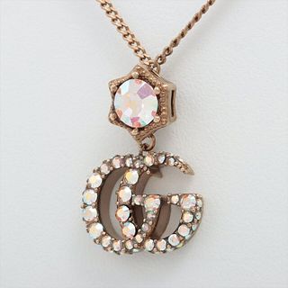 GUCCI GG GOLD PLATED RHINESTONE NECKLACE