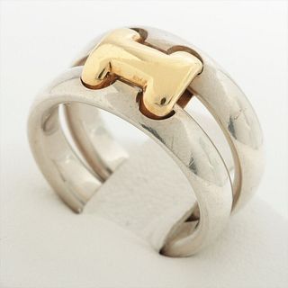 HERMES OLYMPE SILVER 18K GOLD RING