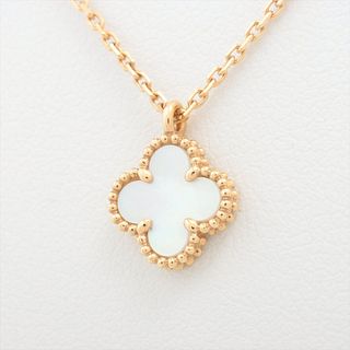 VAN CLEEF & ARPELS SWEET ALHAMBRA SHELL 18K YELLOW GOLD NECKLACE