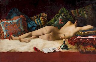 Franciszek Zmurko, (Polish, 1859 - 1910), Reclining Nude