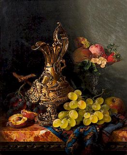 * Edward Ladell, (British, 1821 - 1886), Still Life with Fruit