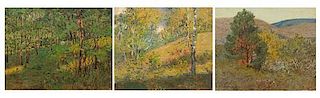 * Louis Oscar Griffith, (American, 1875 - 1956), Brown County, Indiana Landscapes (a group of three works)