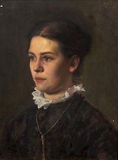 * Frederick Warren Freer, (American, 1849 - 1908), Portrait of a Woman