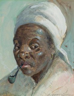 Elizabeth O'Neill Verner, (American, 1883 - 1979), Portrait of a Woman Smoking a Pipe