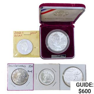 1991-2012 Varied US Commem Silver Coinage (5 Coins